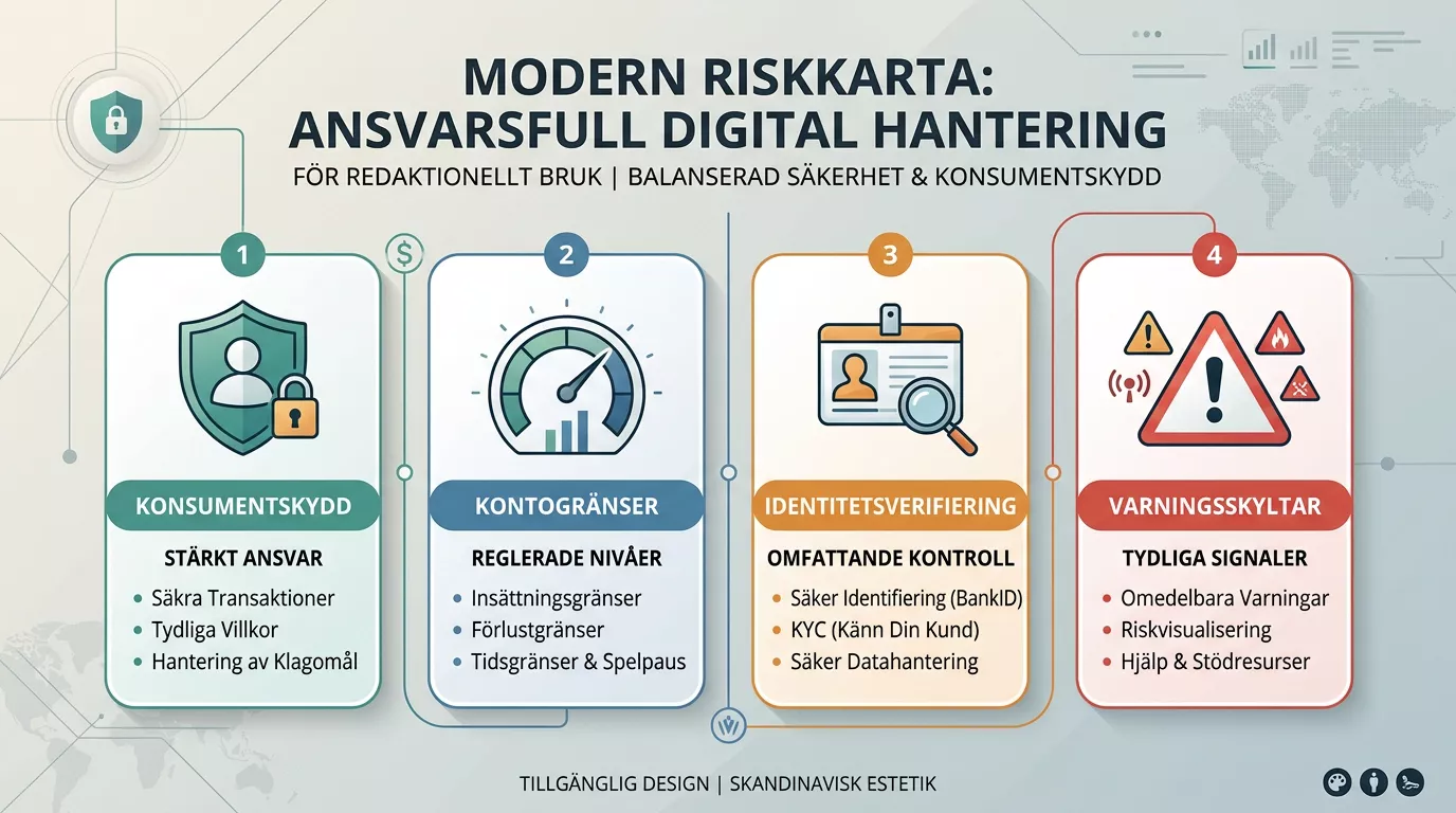 Riskkarta med konsumentskydd, spelgränser och varningssignaler